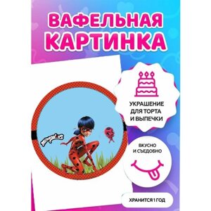 Печать на толстой вафельной бумаге/ Съедобная картинка на торт "Леди Баг