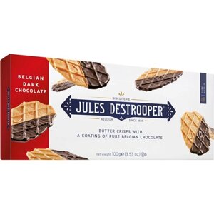 Печенье Бельгийское "Jules Destrooper"Butter Crisps" с темным шоколадом, 100 грамм