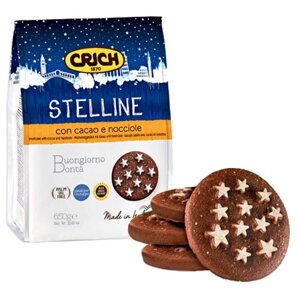 Печенье Crich Stelline Biscuits Песочное с какао и лесным орехом, 300 г