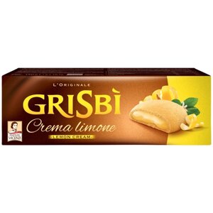 Печенье Grisbi Lemon Cream песочное, 150 г, молочный крем, лимон