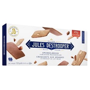 Печенье Jules Destrooper Миндальное, 125 г, орехи, шоколад