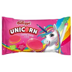 Печенье Kellogg's Unicorn сахарное в глазури с клубникой, 105 г, 8 шт