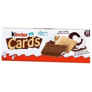 Печенье Kinder Cards, 128 г, какао, шоколад
