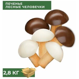 Печенье лесные человечки ассорти с шоколадной и белой глазурью 2,8 кг , Завод Алёшина