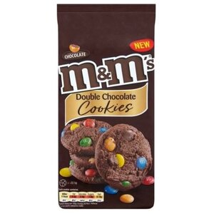 Печенье M&M's Double Chocolate Cookies 180 г, шоколад, какао
