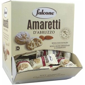 Печенье миндальное "Amaretti", италия, 100 штук по 10 г в коробке Office-box 1 кг, FALCONE, MC-00014395