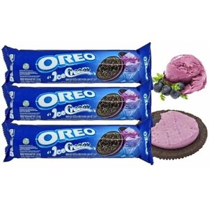 Печенье Oreo Blueberry Ice Cream / Орео Черничное Мороженое 119.6 гр (Индонезия) 3 упаковки