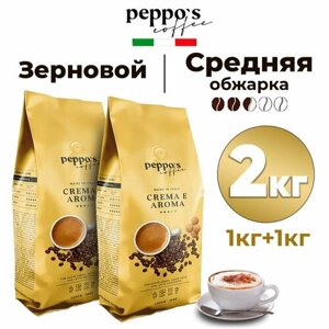 Peppo's Coffee Набор кофе в зернах арабика и робуста 2 кг (2 шт по 1000 г)