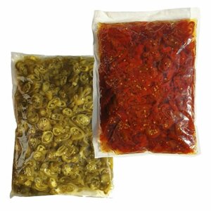 Перец Халапеньо зеленый и красный Маринованный (2 упаковки по 1800г)