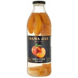 Персиковый компот "Мама Джан" 1 литр, 12 штук