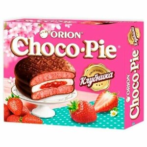 Пирожное Orion Choco Pie Клубника 360 г. х 12 шт в упаковке