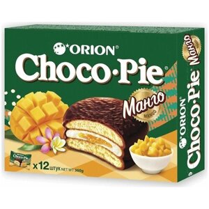 Пирожное Orion Choco Pie Mango, суфле, манговый джем, 360 г, 12 шт. в уп., 3 уп.