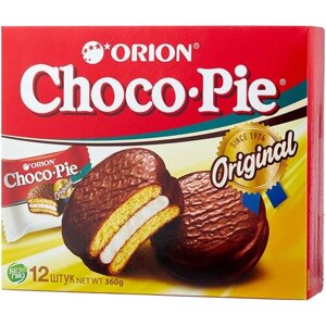 Пирожное Orion Choco Pie Original, суфле, шоколад, 360 г
