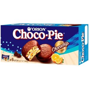 Пирожное с кусочками шоколада в глазури "Choco Pie Chocochip" 180 г