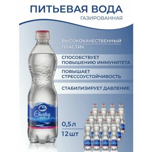 Питьевая газированная вода Chortoq Suv Чартак, 12 бутылок в пластике по 0,5 л ПЭТ