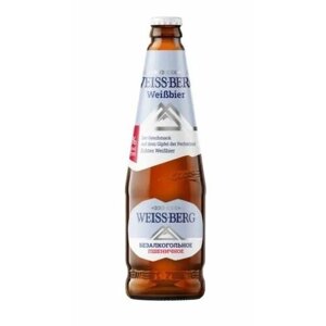 Пиво светлое безалкогольное WEISS BERG пшеничное нефильтрованное пастеризованное 0.44 * 12 шт