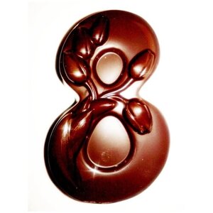 Подарочная шоколадная фигура Frade/Фраде - 8 марта тюльпаны (вес 100 гр) (темный)
