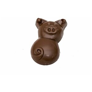 Подарочная шоколадная плитка Frade/Фраде - Хрюшка анфас 4 (вес-45г) (темный)