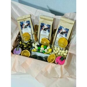 Подарочный набор чая с крем медом и орешки в глазури / Подарок / Чай цветок