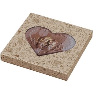 Подарочный набор Frade/Фраде Для Валентинки (вместе с ложементом) с шоколадной плиткой в форме сердца (молочный)