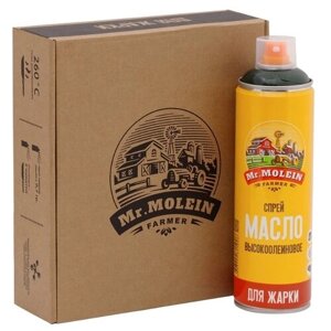 Подарочный набор из 3-х спреев высокоолеинового подсолнечного масла "Mr. Molein"для жарки) 3 шт. по 350 мл.