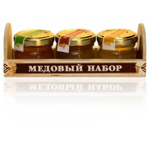 Подарочный набор С мёдом "ларец"башкирские пасеки +3*40 гр.