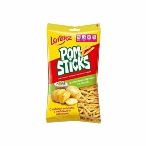 Pomsticks Sour Cream,100г. Карт. чипсы соломкой со вкусом сметаны и специй