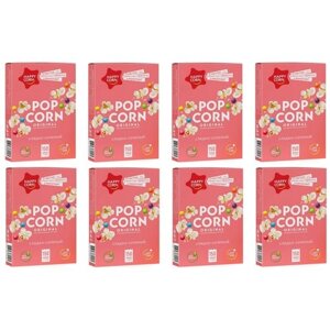 Попкорн HAPPY CORN Original с сладко-солёным вкусом, 8 упаковок по 100 грамм