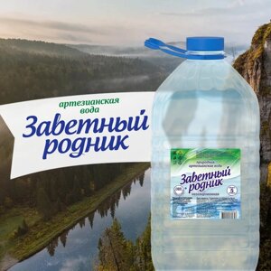 Природная питьевая артезианская вода "Заветный родник"негазированная) 5 л.
