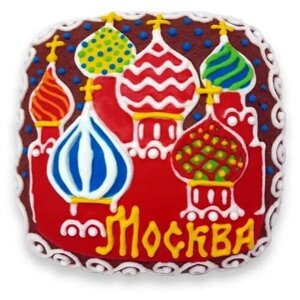 Пряник имбирный, фигурный расписной с глазурью "Москва", 12*12см 120г