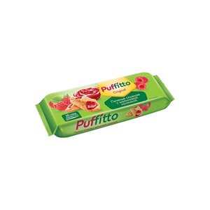 Puffitto original, печенье слоеное с малиновой начинкой, 125 грамм