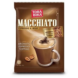 Растворимый кофе Macchiato Espresso&Milk 3в1 с кофейной крошкой в пакетиках, 20 уп., 24 г
