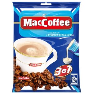 Растворимый кофе MacCoffee со вкусом сгущенного молока 3 в 1, в пакетиках, 10 уп., 200 г