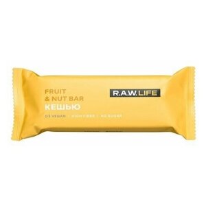 Raw Life Батончик орехово-фруктовый "Кешью", 47 грамм
