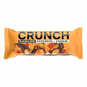 Raw Life, Батончик ореховый "Crunch Choco Карамель-Кешью"40 грамм, 2 штуки