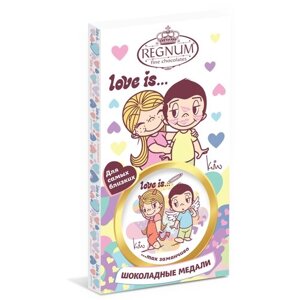 REGNUM Шоколадные медали LOVE IS из молочного шоколада, 2 шт. 21 г