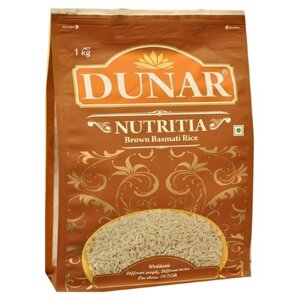 Рис Dunar Басмати Nutritia коричневый длиннозерный нешлифованный, 1 кг