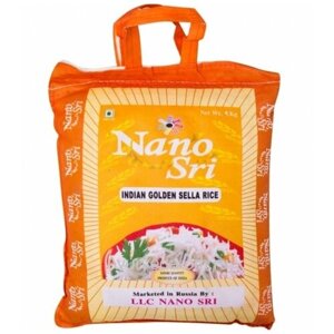 Рис Nano Sri Басмати Golden Sella длиннозерный пропаренный, 1 кг
