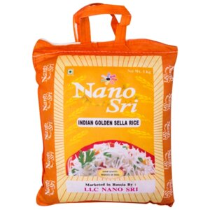 Рис Nano Sri Басмати Golden Sella длиннозерный пропаренный, 5 кг