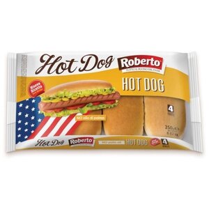 Roberto Булочки Hot Dog, 250 г, 4 шт. в уп.