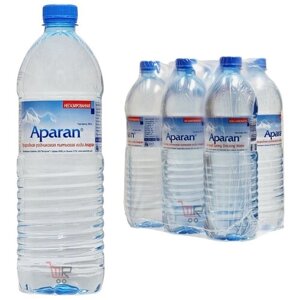 Родниковая вода высшей категории "Апаран" негазированная 1,0л, 6шт.
