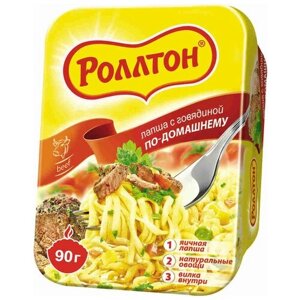 Роллтон Лапша яичная с говядиной по-домашнему, 90 г, 12 шт.