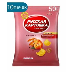 РуссКарт чипсы 50г Креветка 10шт