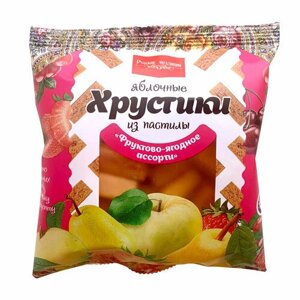 Русские Традиции, Яблочные хрустики из пастилы Ассорти, 70 грамм