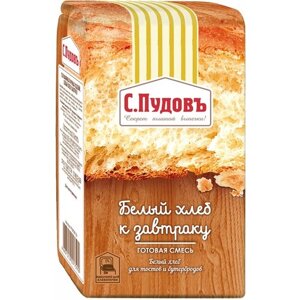 С. Пудовъ Смесь для выпечки хлеба Белый хлеб к завтраку, 0.5 кг