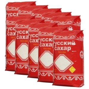 Сахар Русский сахар сахар-песок, 1 кг, 10 шт.