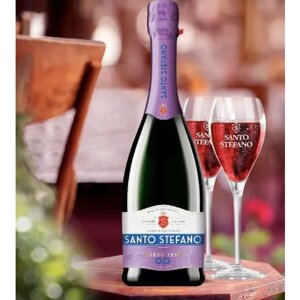 Santo Stefano Безалкогольное шампанское Rosso, 0,75 л. В 1 заказе, 3 Бутылки