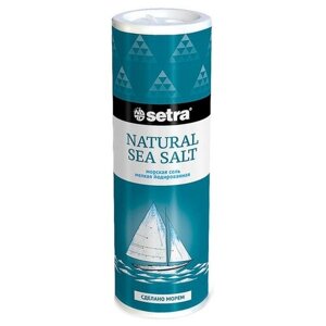 Setra пищевая морская соль Морская йодированная, мелкий, 250 г, солонка