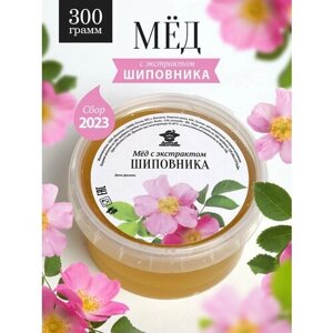 Шиповниковый мед 300 г, натуральный, для иммунитета, витамин С