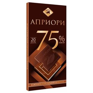 Шоколад Априори горький 75% какао порционный, 100 г